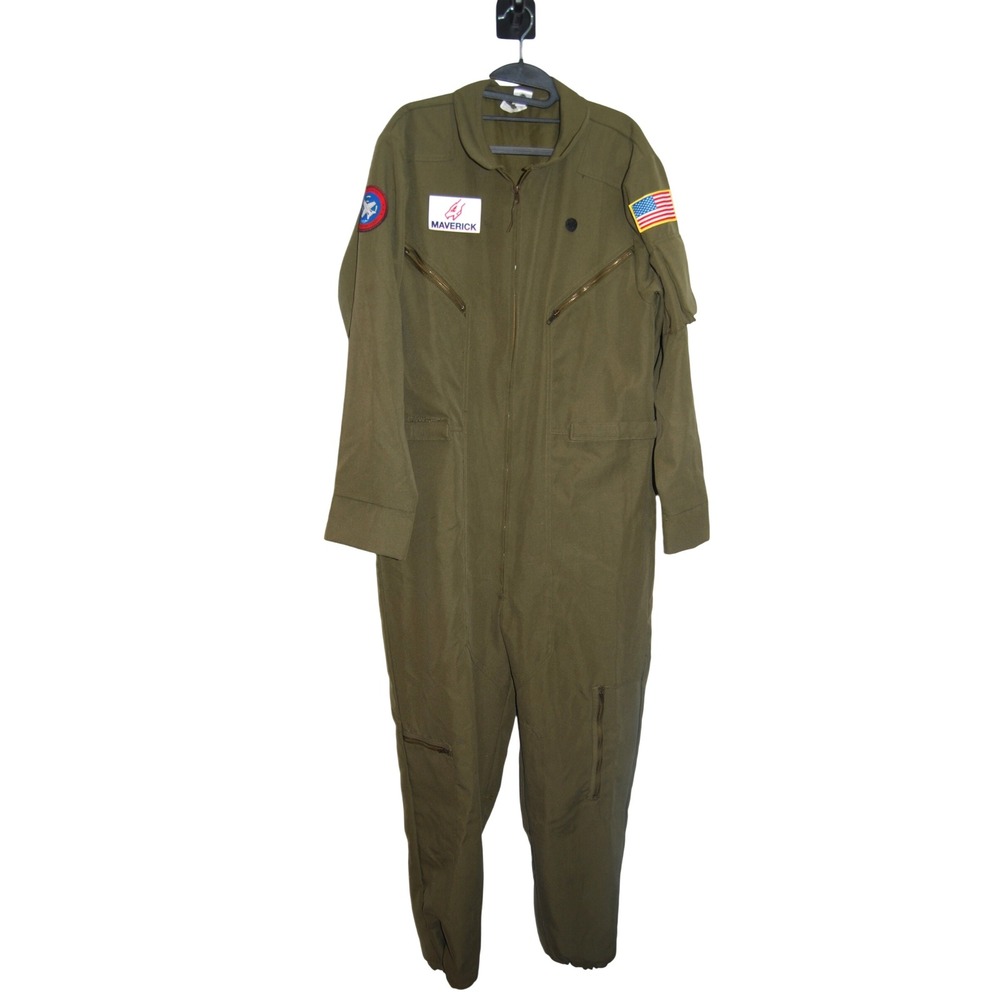 Top Gun Maverick‎ Paramount Flight Jumpsuit Aviator Costume Green Halloween